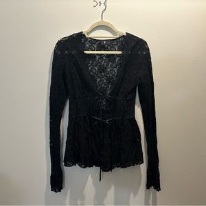 Vintage Morbid Threads lace long sleeve top